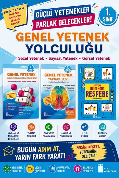 Ata Yayıncılık 1.sınıf Bilsem Ve Özel Okullar Sınavlarına Hazırlık Kitabı