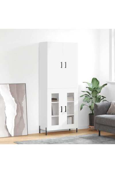 Concept Dulap înalt, alb, 69,5x34x180 cm, lemn compozit