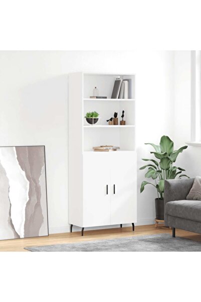 Concept Dulap înalt, alb, 69,5x34x180 cm, lemn compozit
