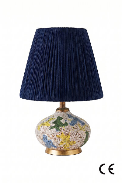 Hmydesign Mondo Potele Handmade Seramik Abajur Lacivert