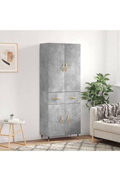 Concept Dulap înalt, gri beton, 69,5x34x180, lemn compozit