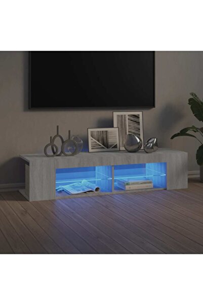 Concept Comodă TV cu lumini LED, gri sonoma, 135x39x30 cm