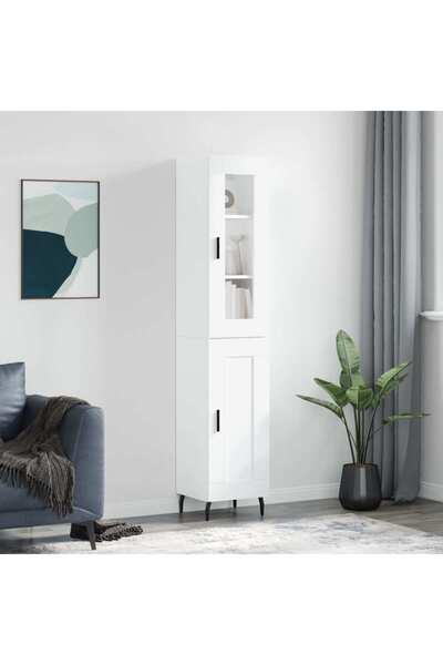 Concept Dulap înalt, alb, 34,5x34x180 cm, lemn prelucrat
