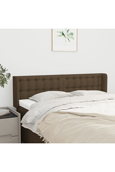 Concept Tăblie de pat cu aripioare maro închis 147x16x78/88 cm textil