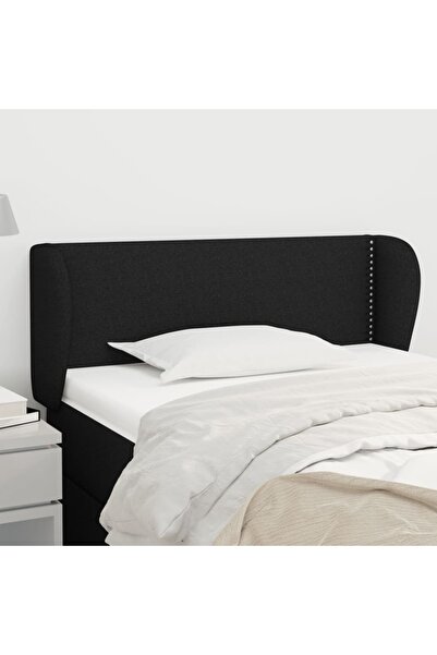 Concept Tăblie de pat cu aripioare negru 103x23x78/88 cm textil