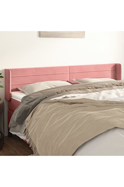 Concept Tăblie de pat cu aripioare roz 203x16x78/88 cm catifea