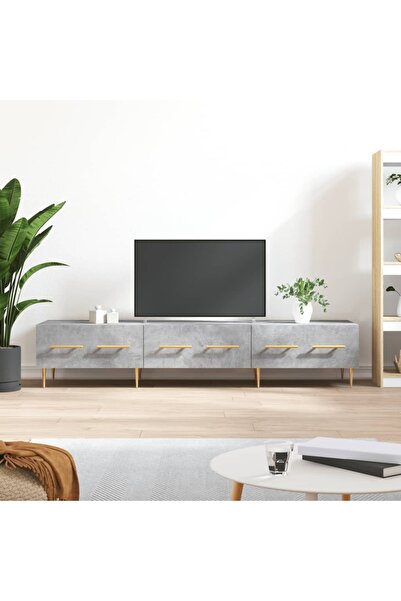 Concept Comodă TV, gri beton, 150x36x30 cm, lemn prelucrat