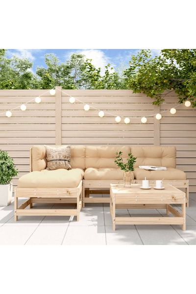 Concept Set mobilier de grădină cu perne, 5 piese, lemn masiv
