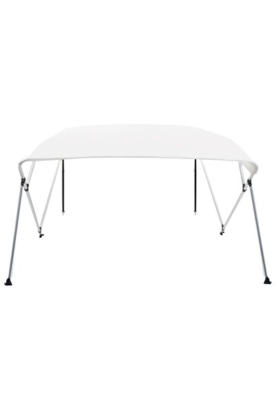 Concept Parasolar barcă Bimini cu 4 arcuri, alb, 243x180x137 cm