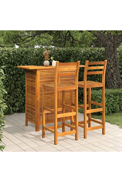 Concept Set mobilier de bar de grădină, 3 piese, lemn masiv de acacia