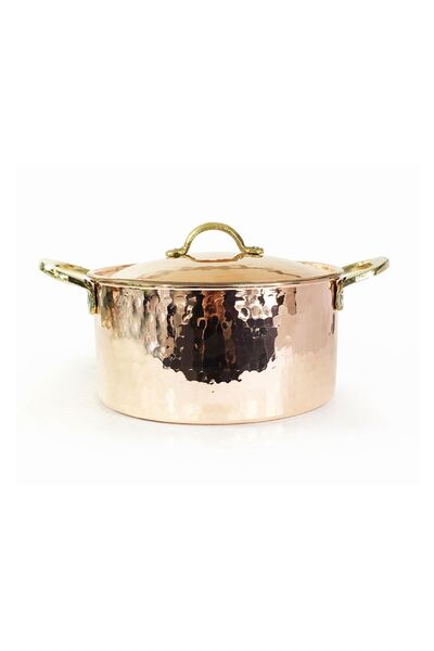 Shark Anatolian Hand-Engraved Copper Karnıyarık Pot