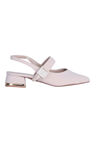 moda ayakkabım Esracan 2808 3cm Slingback Women's Heeled Shoes