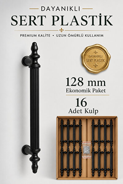 GLASWEN 16 bucăți din plastic dur Polavit negru 128 mm mobilier sertar de buc...
