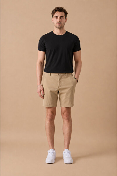 BRACCAS Erkek Bej Jogger Fit Şort