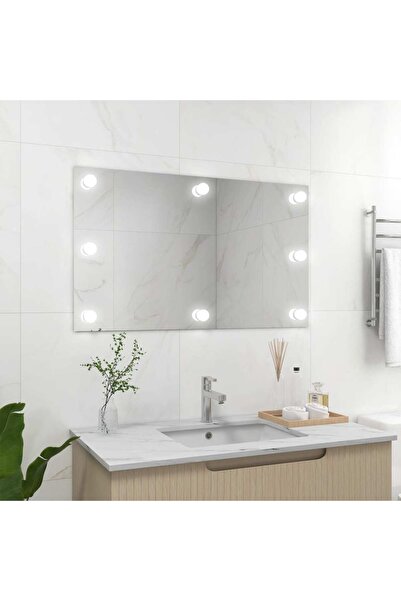 Concept Oglindă de perete lumini LED fără ramă sticlă dreptunghiulară