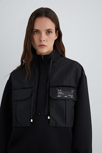 Wide Pocket Blouse with Label Detail