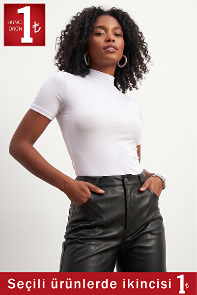 Women's White Short Sleeve Blouse