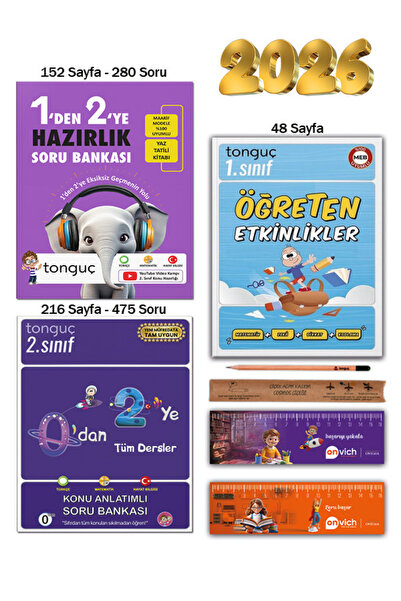 Tonguç Yayınları 2. Sınıf 1 den 2 ye Hazırlık Yaz Tatili Kitabı - 0 dan 2 ye ...