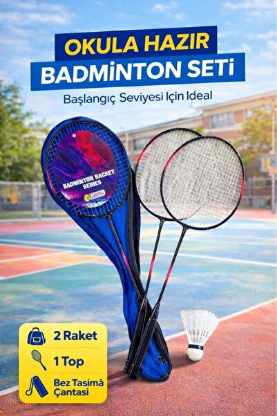 Liggo Çantalı Badminton Raketi Seti 2 Raket 1 Top