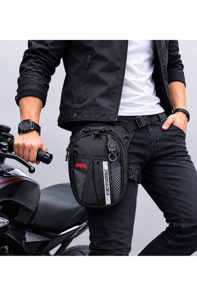 Moonrider Motosiklet bacak ve bel çantası geniş hacimli ayarlanabilir kemerli...