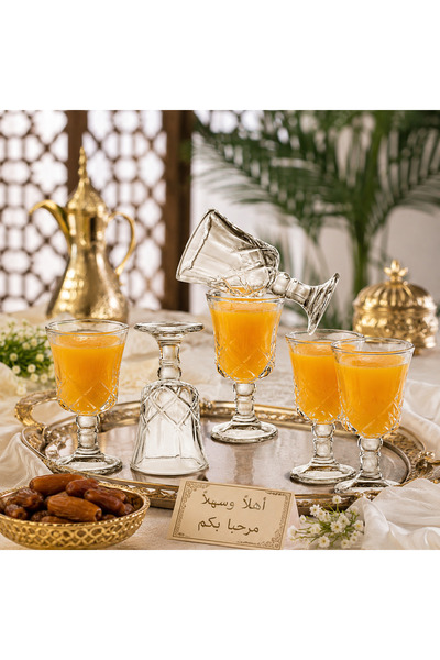 Dania كاسات عصير وزجاج ترحيبي ميني بتصميم كلاسيك أنيق – 6 قطع | ارتفاع 10 سم 🍷✨