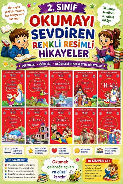 Üçgen Yayıncılık 2. Sınıf Okumayı Sevdiren Renkli Resimli Hikayeler 15- 10 Kitap
