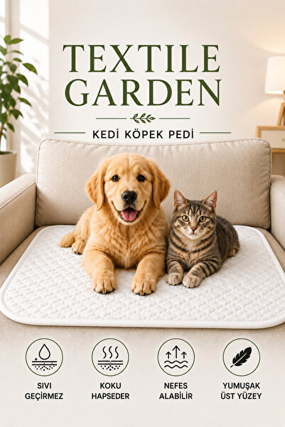TEXTİLEGARDEN Yıkanabilir Kapitoneli Sıvı Geçirmez Kedi Ve Köpek Çiş Pedi-Ped...