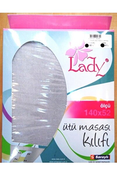 Lady Saraylı Keçeli Isıya Dayanıklı Ütü Masası Kılıfı Örtüsü Bezi (140x52)-Gri