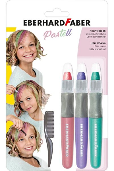 Eberhard Faber Set de colorare a părului: creioane pastel + pieptene