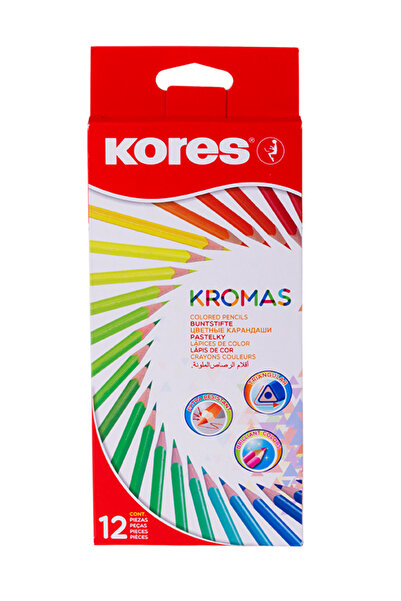 kores 12 creioane colorate triunghiulare