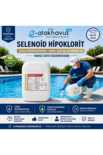 Selenoid Havuz Sıvı Klor Dezenfektan 25 Kg