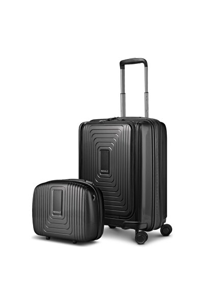 REDOLZ Essentials 14 Kofferset 2 tlg. Kabinentrolley mit Dehnfalte + Beautycase