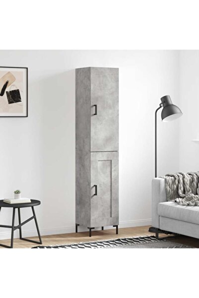 Concept Dulap înalt, gri beton, 34,5x34x180 cm, lemn prelucrat