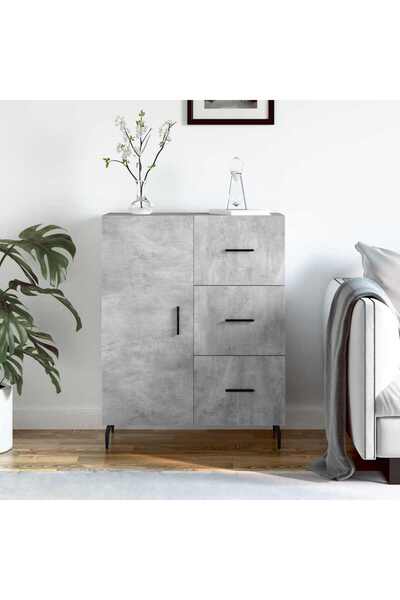 Concept Servantă, gri beton, 69,5x34x90 cm, lemn compozit
