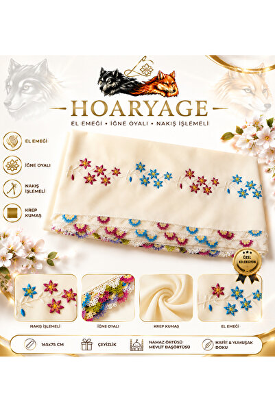 hoaryage Handmade Embroidery Embroidered Needle Embroidered Prayer Cover Dowr...