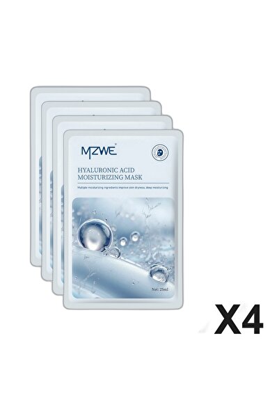 MZWE Set de 4 măști faciale coreene - ACID HIALURONIC, Hidratare profundă + E...