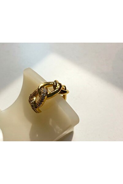 DuCa Handmade Gold Renkli Yarım Taşlı Earcuff Küpe (Deliksiz Kullanım)