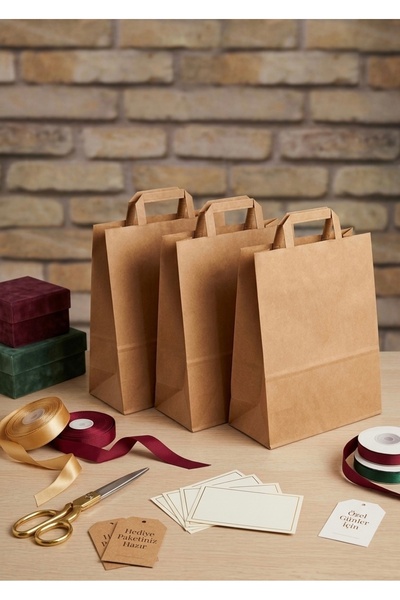 ecenplast Kağıt Saplı Karton Çanta 32x16x28 cm 25 Adet