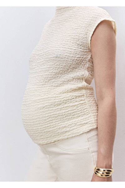 MANGO Woman Krep pamuklu top