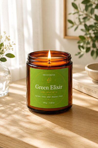 Decevorine Green Elixir Yasemin & Beyaz Zambak Aromaterapi Premium Kokulu Mum...