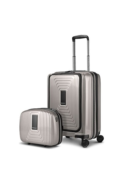 REDOLZ Essentials 14 Kofferset 2 tlg. Kabinentrolley mit Dehnfalte + Beautycase