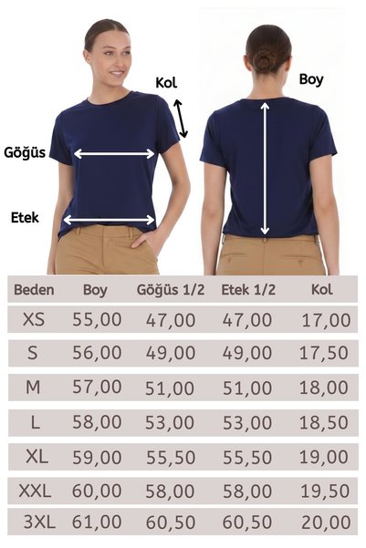 penyebizden Women's Viscose Flowy Crew Neck T-Shirt Navy Blue - Soft and Lightweight