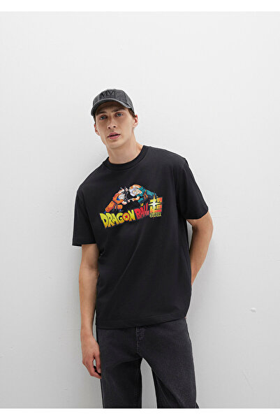 Mavi Tricou negru Dragon Ball cu imprimeu Loose Fit / Lejer confortabil croia...
