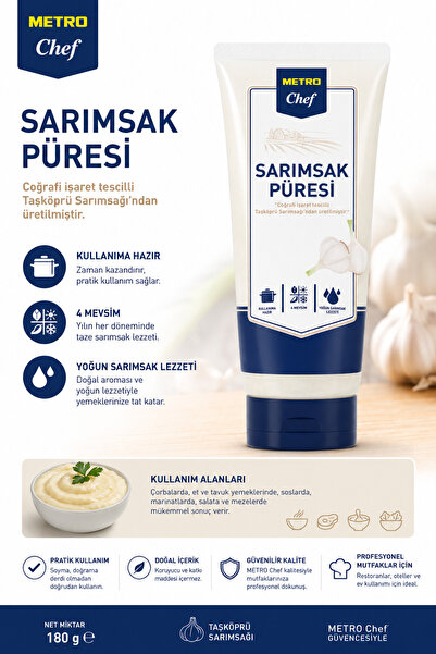 Metro Chef Sarımsak Püresi Tüp 100gr