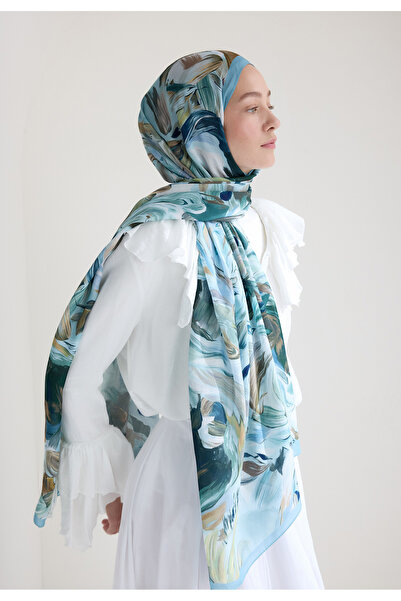 Freshscarfs Vanılla Blossom Floş Viskon Şal Açık Mavi