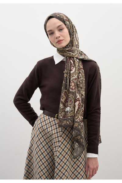 Freshscarfs Haki Panthea Desen Şal