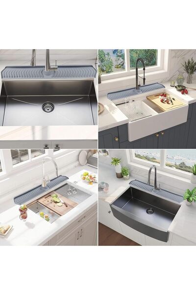 Arabest 30 Inch Silicone Faucet Mat, Waterproof Splash Guard Draining Mat for...