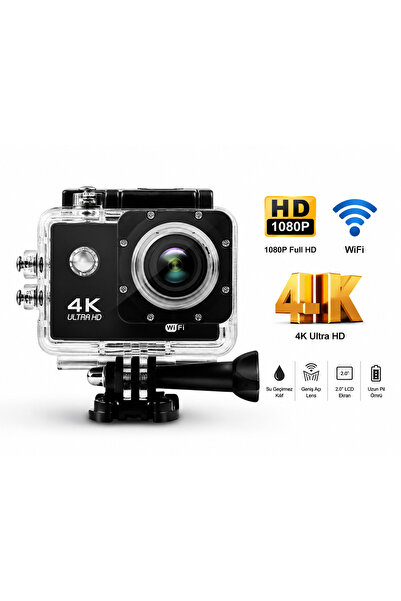 qasul Kask Kamerası 170 Derece 16 Mp 4k Ultra Hd Wifi Aksiyon Kamerası Kumand...