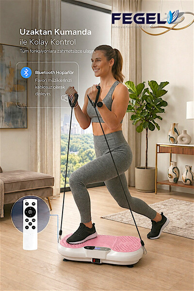 Fegel FG-6500 Titreşimli Fitness Platformu | Uzaktan Kumanda, Bluetooth Hopar...