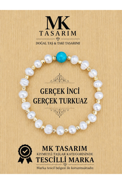 MK tasarım سوار من اللؤلؤ الحقيقي - حجر الفيروز MK.7000.802